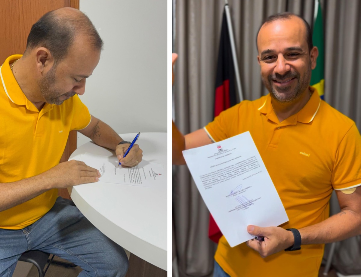 Prefeito Henry Lira assina ordem de servio para construo do novo Abatedouro Pblico Municipal de Santa Luzia
