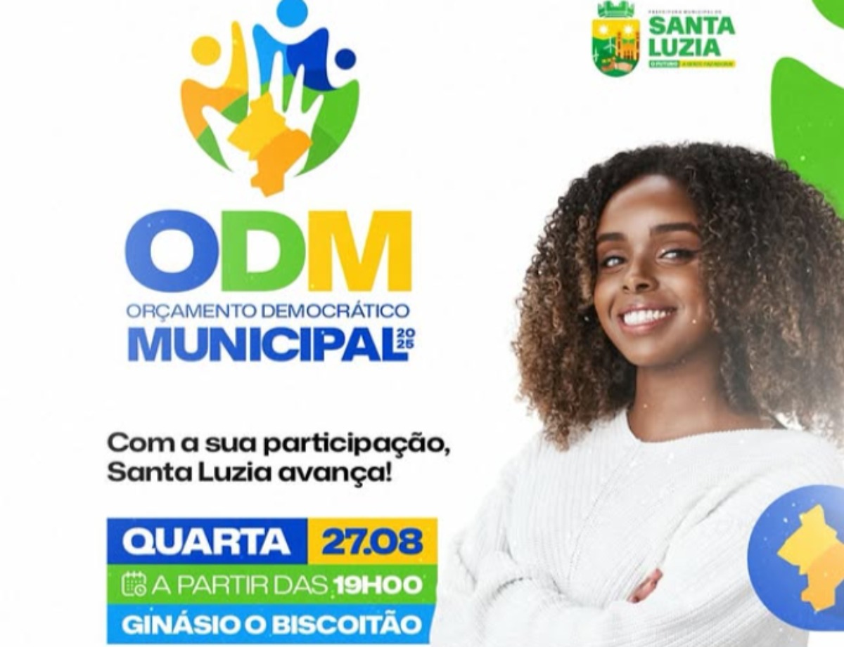 Santa Luzia realizar plenria do Oramento Democrtico Municipal para definir o PPA 2026-2029 no dia 27